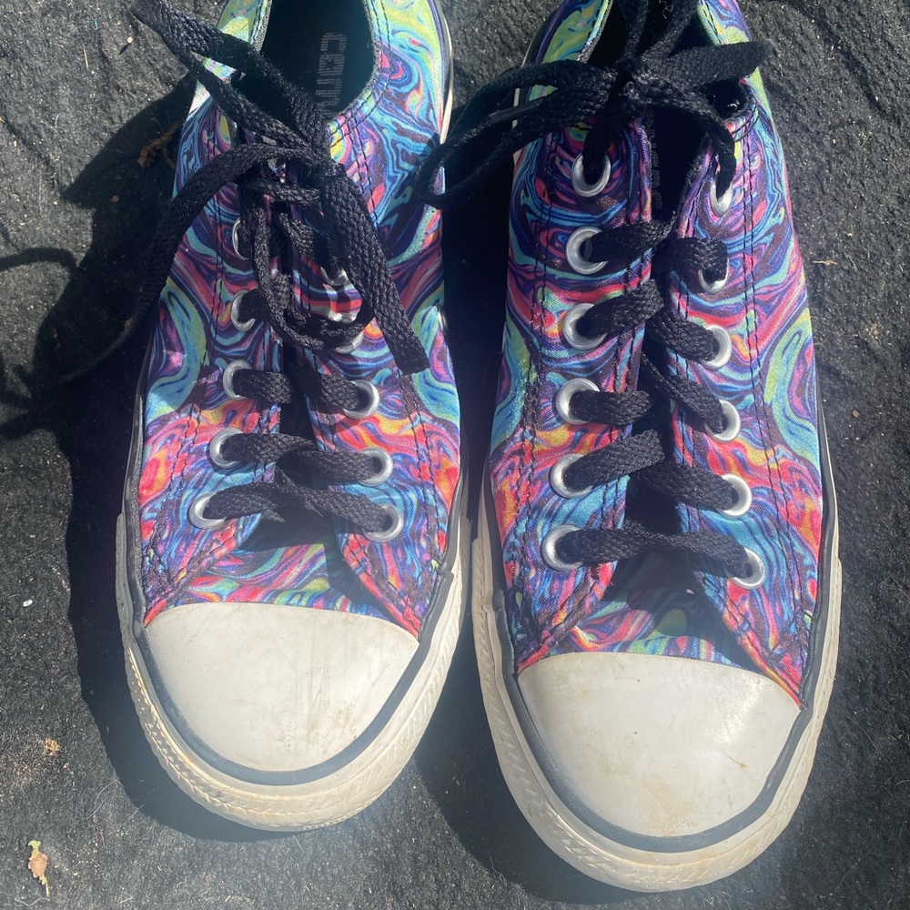 Converse Van Gogh print purple blue green yellow women's us size 7